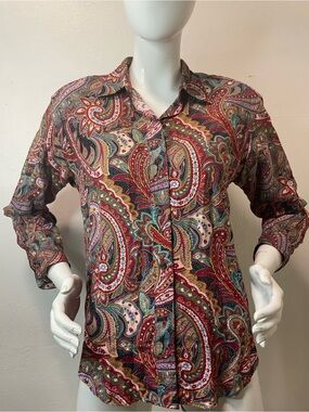 Jennifer Moore Multicolor Paisley Button-Down Shirt